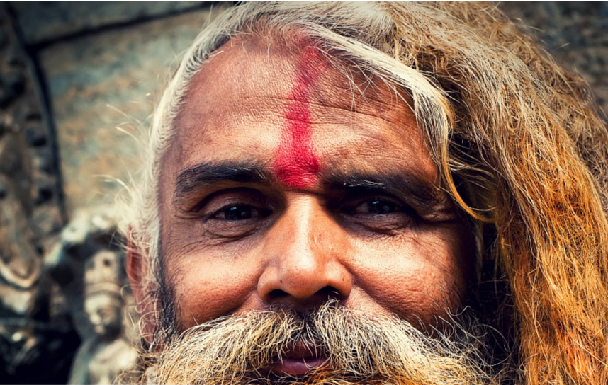 چهره یک روحانی هندو